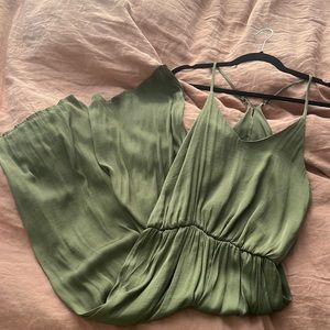 Silk-like wide leg Jumpsuit with adjustable straps